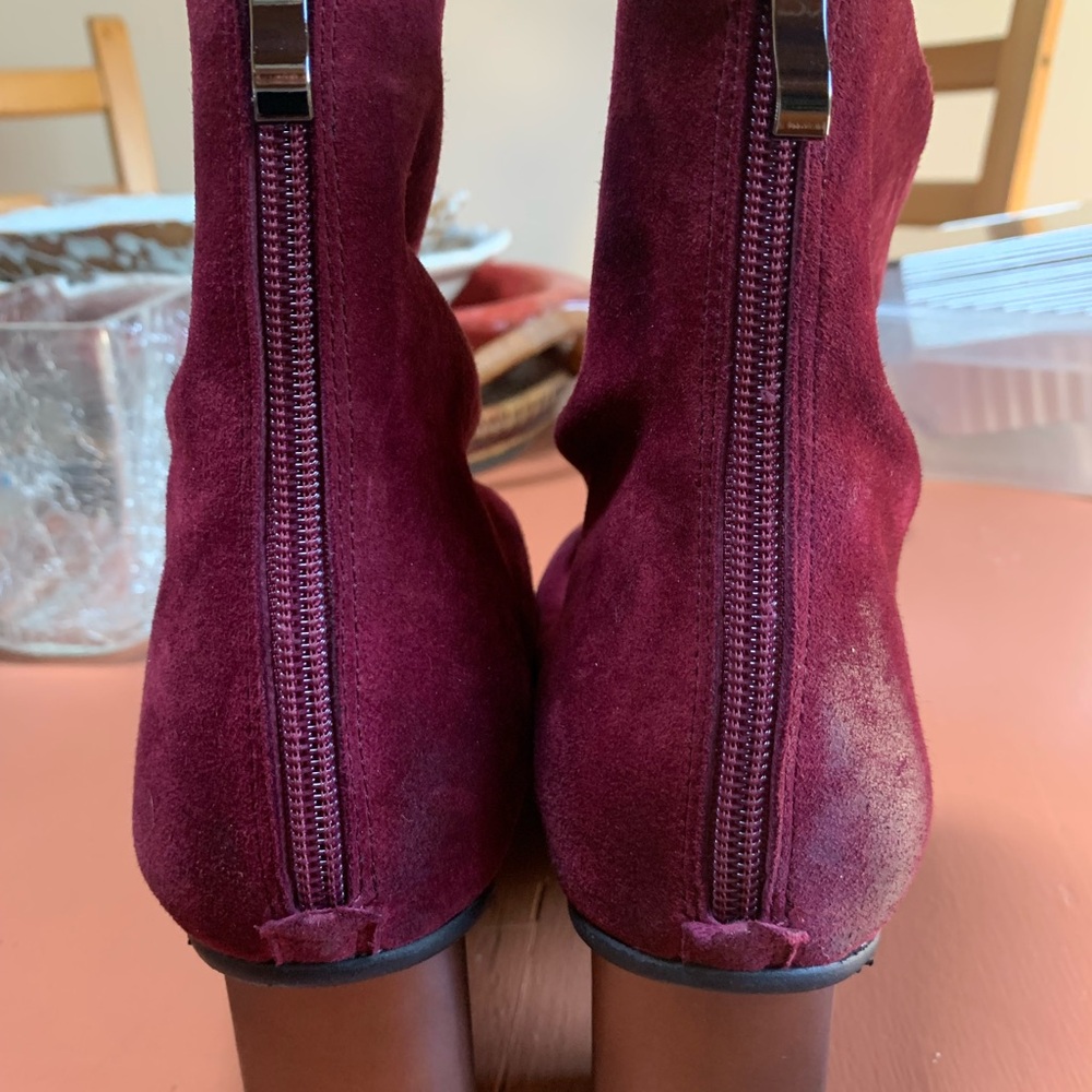 Antelope Purple-Red Suede Booties